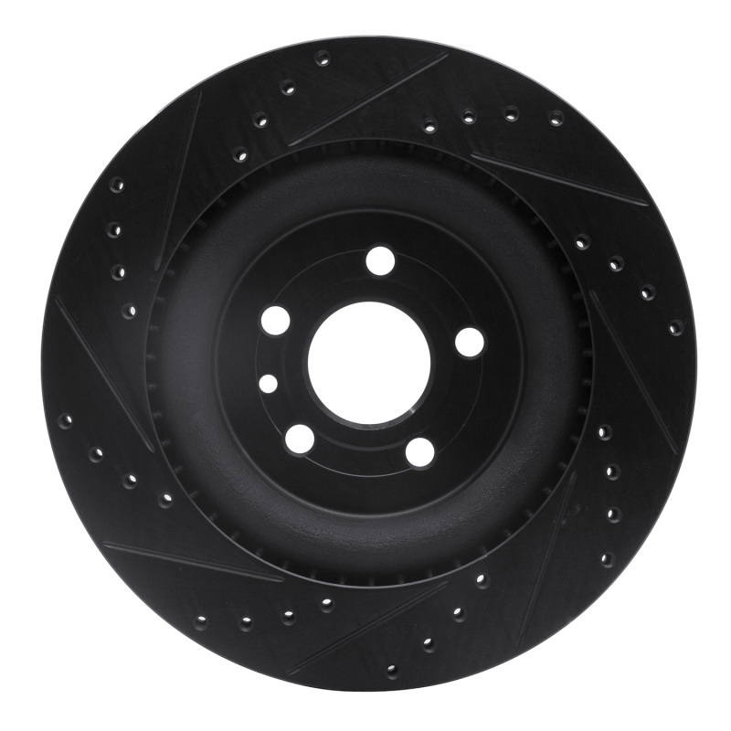 Ford Flex Brake Rotor (1) - Front Right - R1 Concepts - Drilled & Slotted - Black - `13-`19